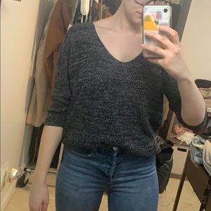 Express vneck quarter sleeve sweater